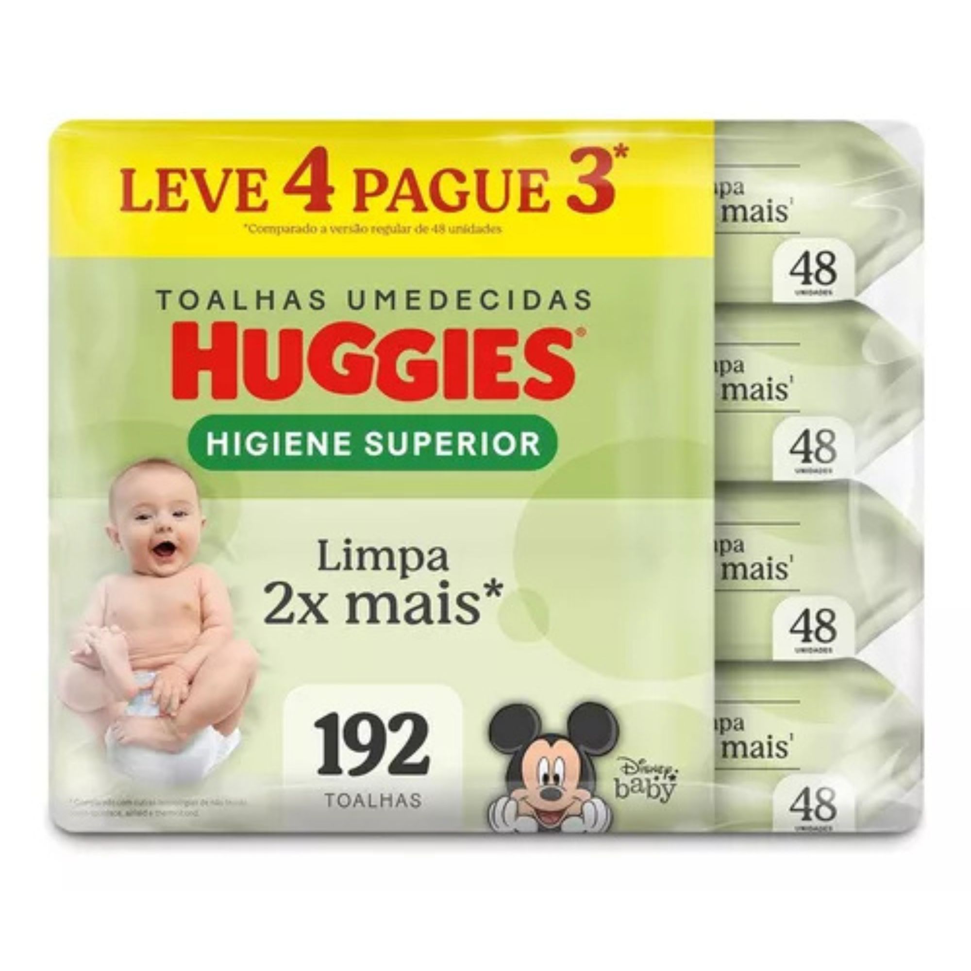 Lenços Umedecidos Huggies Max Clean 192 Unidades